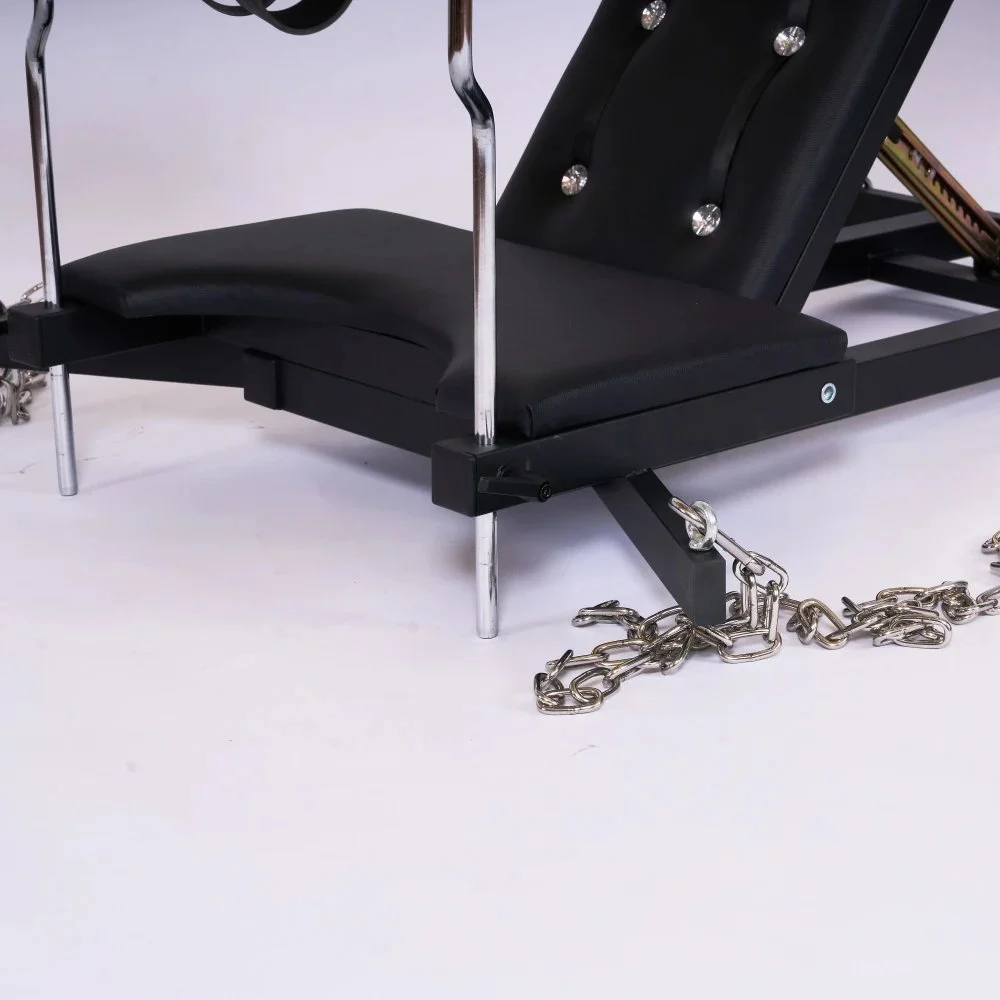 Leather Leg Split Swing Chair with Handcuffs & Leg Cuffs for Couples Flirting Adult Use