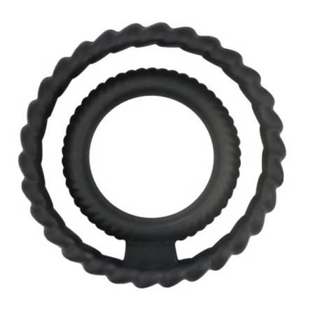 Double Cock Ring for Men Waterproof Silicone Black Vibrating Penis Ring Sex Toys for Delay Ejaculation Men's Properties
