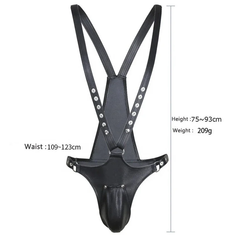 Male Penis Body Harness Wearing Bondage Chastity Belt Flirt Sexy Gay Couples Slave