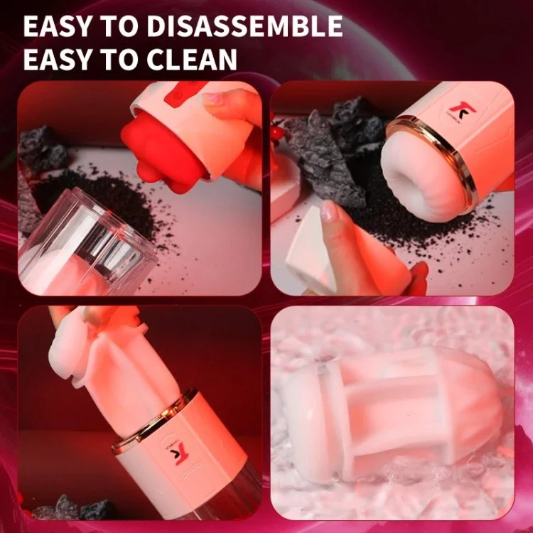 Electric with Thrusting Real Touch Male Masturbation Vagina Vibration Telescopic Masturbator for Men