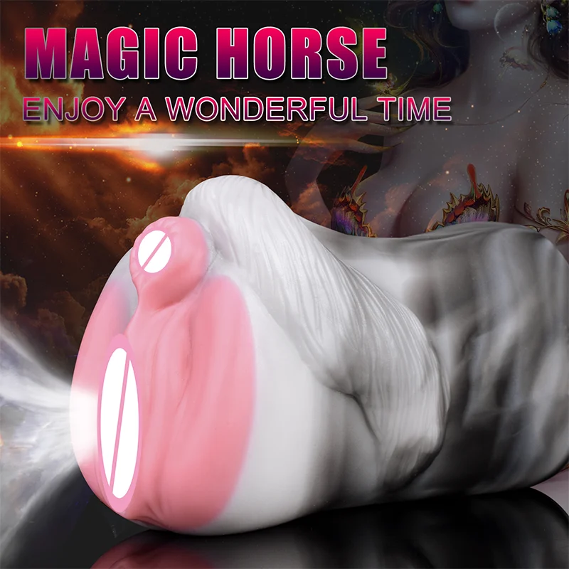 Fantasy Airplane Horse Cup Masturbating Sex Toy Soft Suction Cup Anal Sex Toy Realistic Skin Silicon Vagina for Men