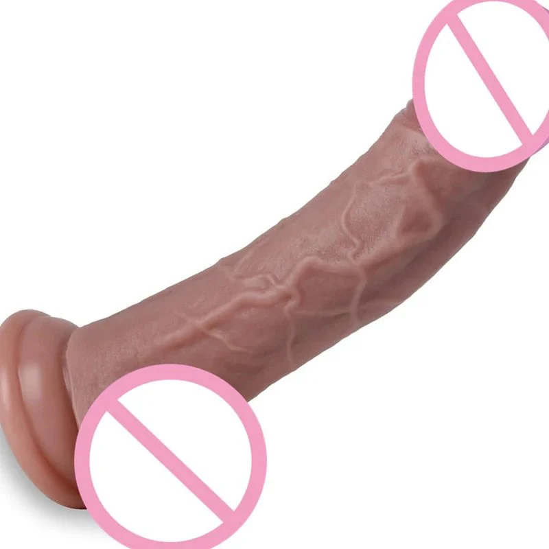 Female Masturbation Suction Cup Realistic Super Soft Liquid Silicon 7.5 Inch Dildo Sex Toy Women