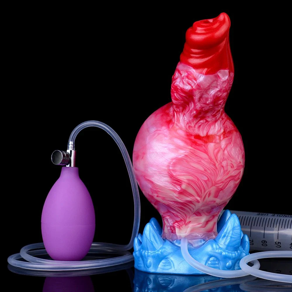 Fantasy Fire Dragon Inflatable Spraying Sexual Intercourse Dildo Silicone Spraying Masturbator Adult Suction Cup Penis Sex Toy