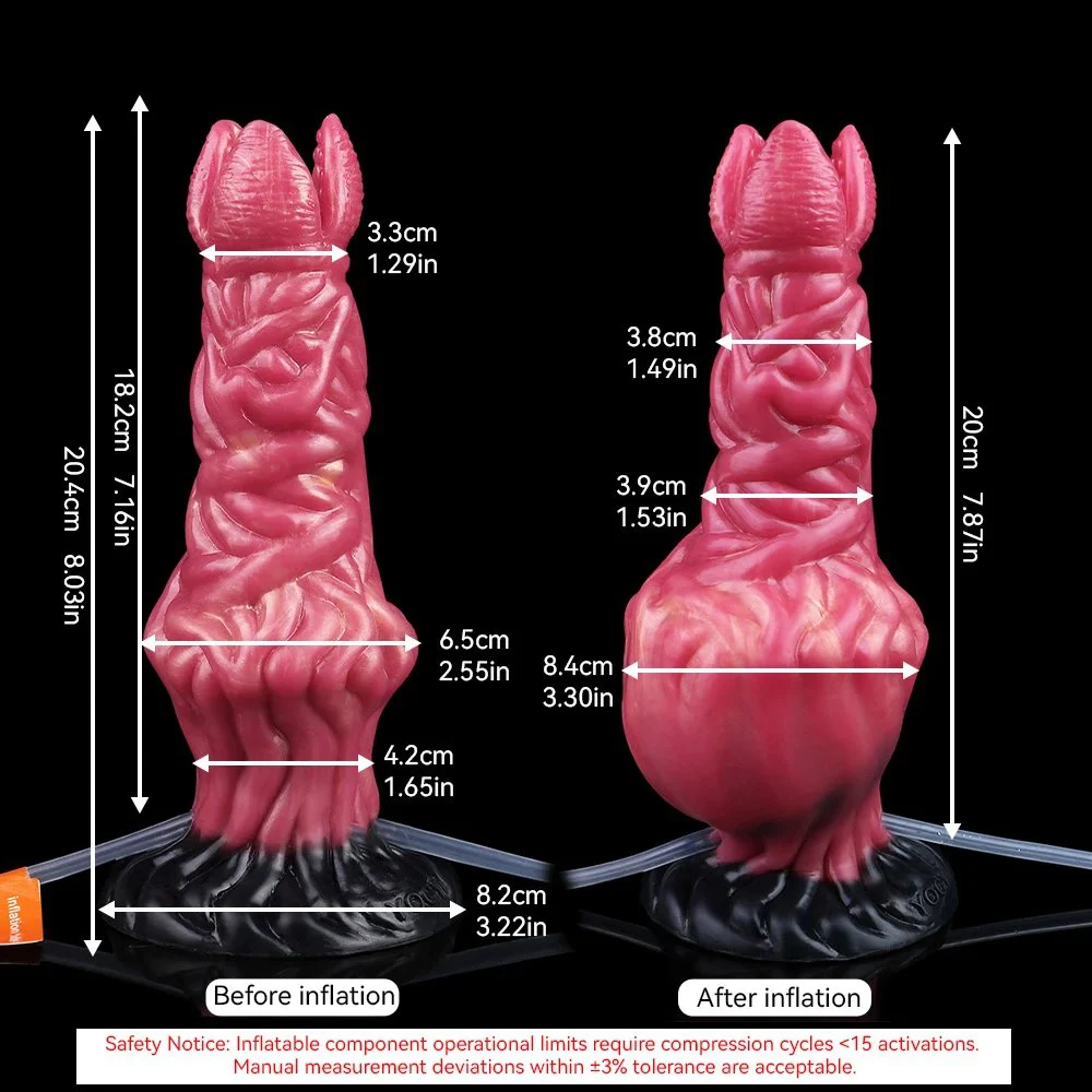 Inflatable Squirting Fantasy Dildo for Simulated Sex Dildo for Women Suction Cup Dildo, Safe Silicone Material