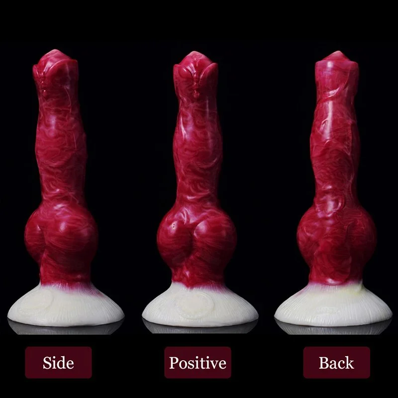 Red Color Animal Dog Knot Dildo Vagina Anal Sex Toys Silicone Artificial Penis for Beginners