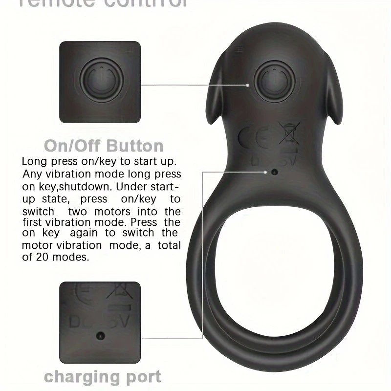 Delayed Ejaculation Trainer Penis Ring Prostate Massager & Anal Plug Vibrator with Semen Lock Ring