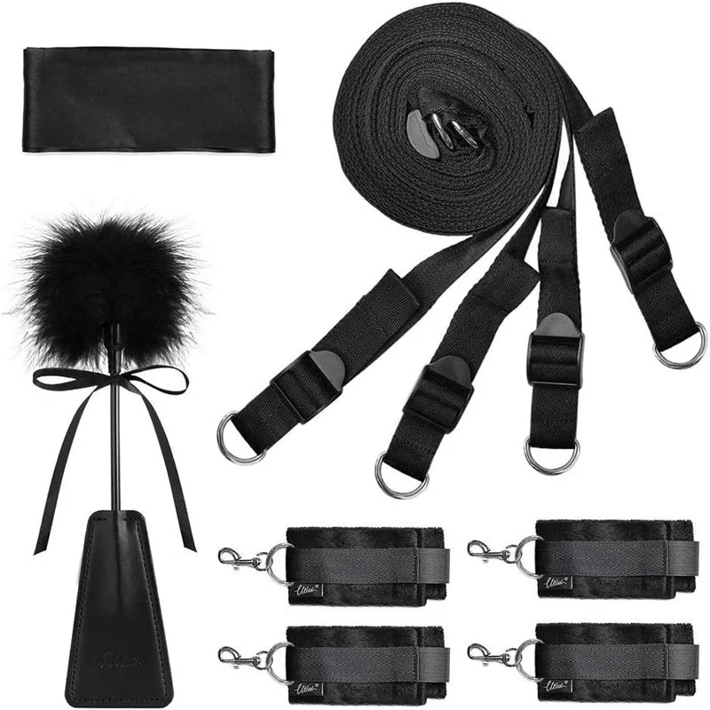 Lovers Flirting Sex Toy Restraint Kit Slave Sexy Under Mattress Restraint Bondage Set With Wrist Ankle Cuff