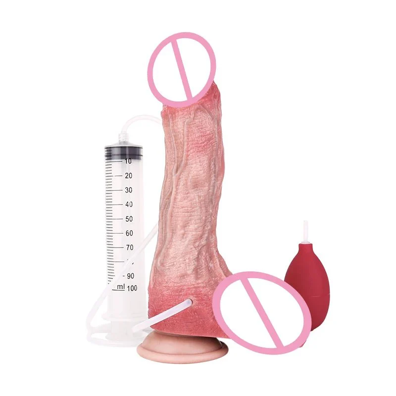Double-Layer Craftsmanship Simulated Penis with Suction Cup Adult Toy Experience Realistic Squirting Penis