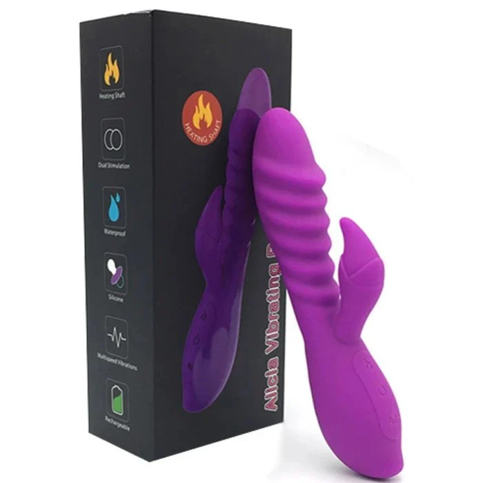 USB-Powered Women's G-Spot Dildo with Rabbit Vibrators Sex Toys for Female Clit Stimulation