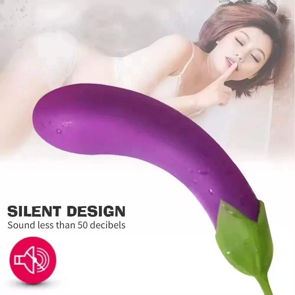 Silicone Veggies Vibrator Dildo Eggplant 10-Function Sex Toy for Women Hidden Vibrating Eggplant with Sex Toys