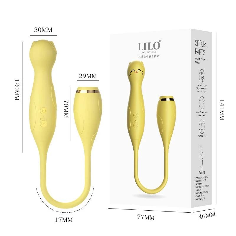 Women's Sexual Vibrator with Sucking and Massage Features Motorized Sex Toys Machine