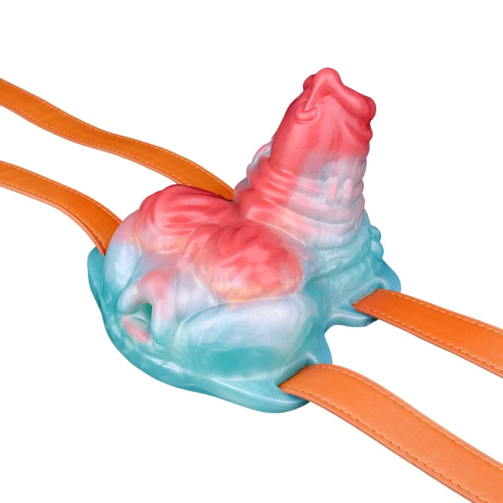 Skin-kinding Squirting Dildo with Bandage Silicone Vibrating Sex Grinding Sex Toy Flirting for Couple