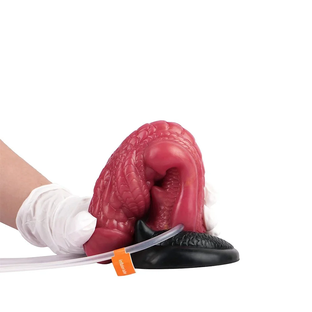 Female Masturbator Fantasy Dragon Penis Inflatable Water Spray Dildo Soft Silicone Adult Fun Sex Toys