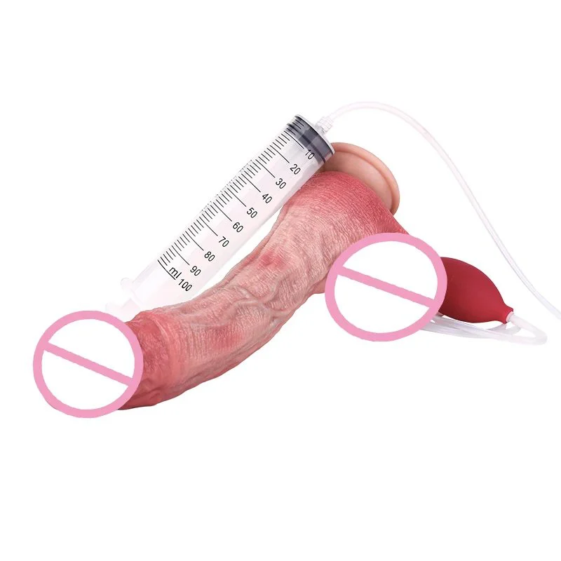 Double-Layer Craftsmanship Simulated Penis with Suction Cup Adult Toy Experience Realistic Squirting Penis