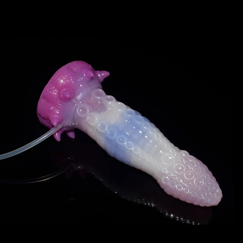 Ejaculating Big Head Octopus Anal Sex Toy Silicone Flexible Fantasy Dildo Tentacle Masturbator for Women Anus Beads Suction