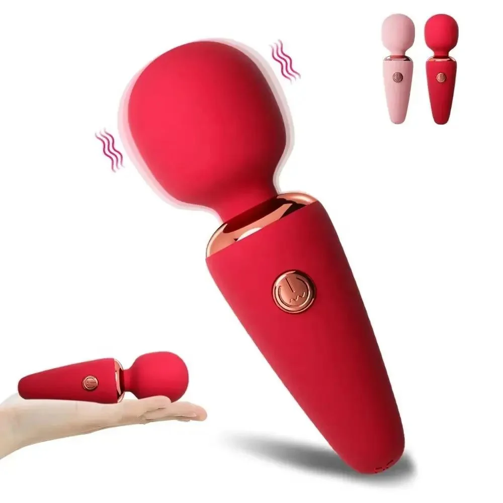 Powerful Rechargeable Mini AV Vibrator Wand Massager Silicone Female Stimulation Electric Vibrate Massage Sex Toys