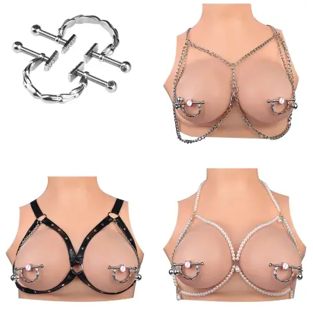 Nipple Clamps with Chain Non-Piercing Nipple Clamps for Women Breast Sexual Pleasure Nipple Clips for Women Men Couples