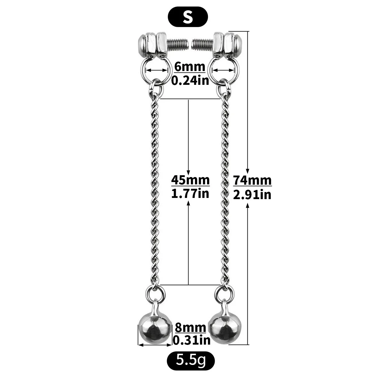 Nipple Clamps with Adjustable Metal Chain Breast Labia Clips Clit Clamp Stainless Steel Metal Nipple Shaking Clamps