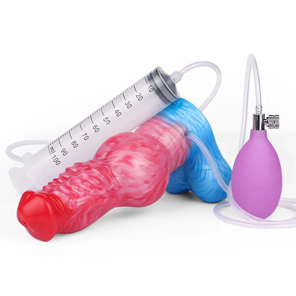 Fantasy Monster Dildo Inflatable Spray Water Soft Liquid Silicone Dildo Female Masturbation Adult Fun Sex Toys
