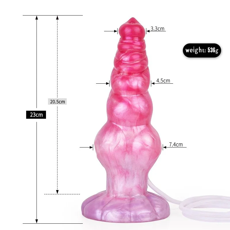 Big Size alien Cock Liquid Silicone Dildo Knot Ejaculation Dildo Suction Cup Spray Squirting Dildo for Women or Gay