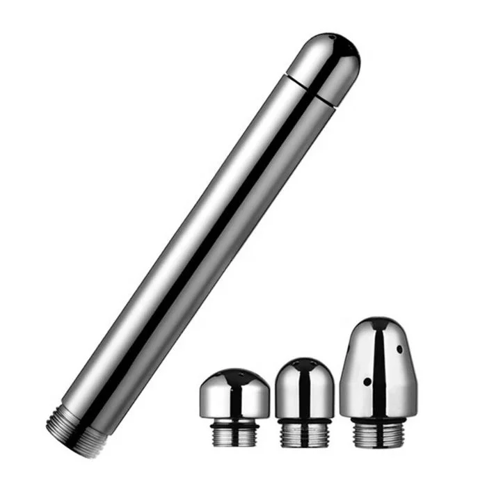 Adult Metal Douche Sex Toy Anal Vaginal Enema Syringe for Couple Shower Use