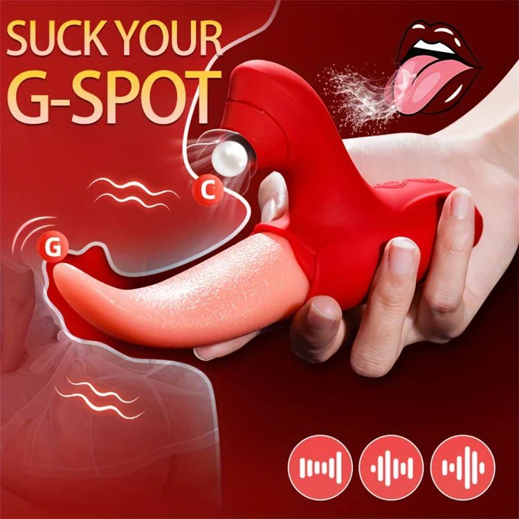 Waterproof 10 Modes G Spot Tongue Licking Sucking Vibrator Sex Toys for Women
