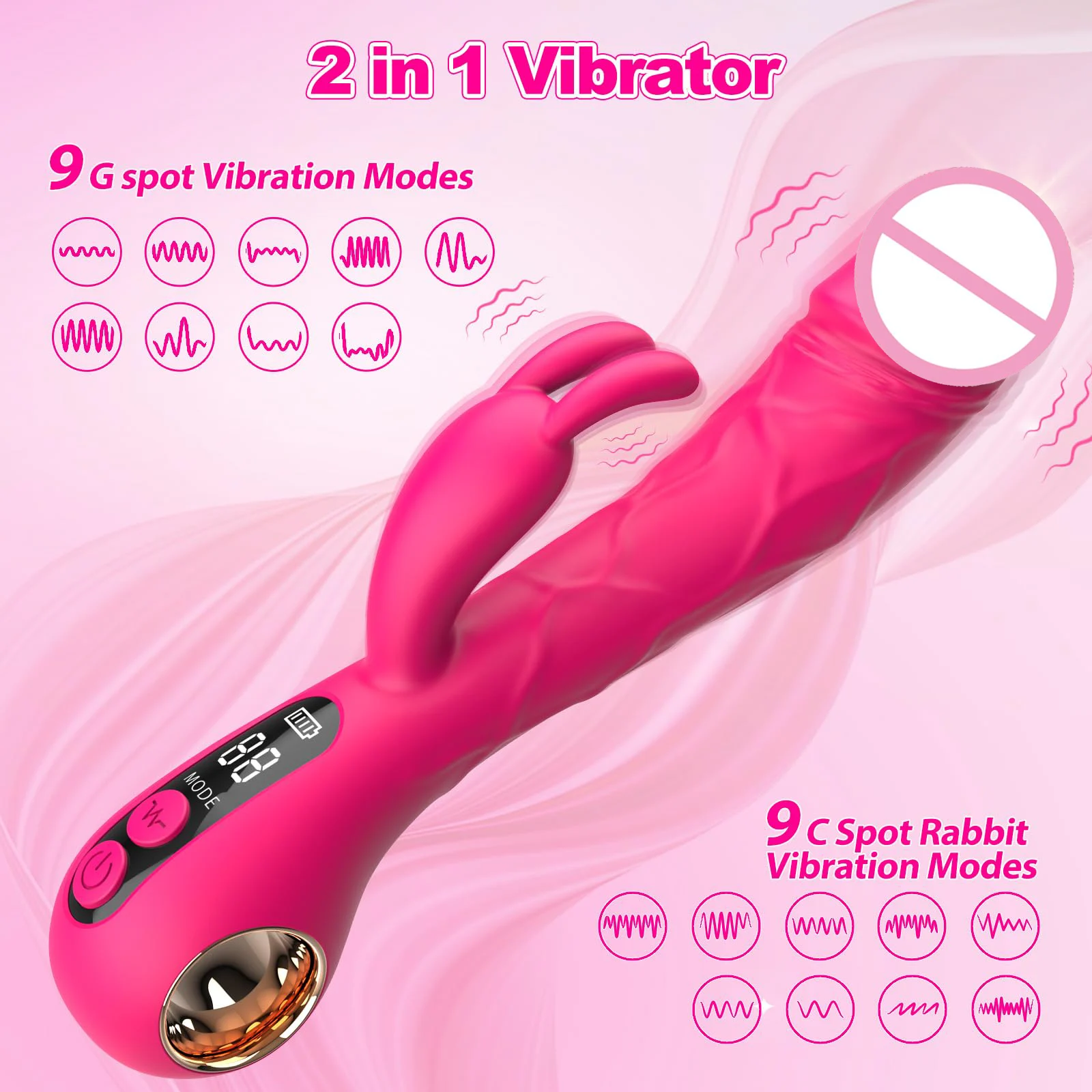 LED Display Realistic Dildo Vibrator Female Masturbation Vaginal Clitoral Stimulator G Spot Rabbit Vibrator for Women Sex Toys