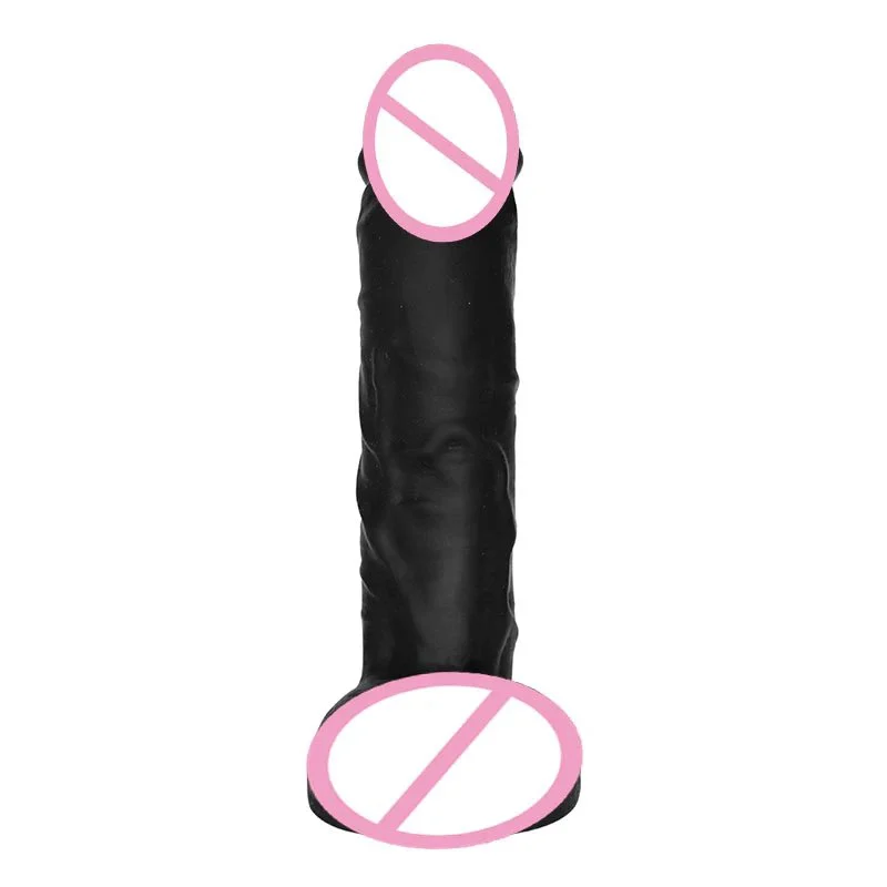 Liquid Silicone Artificial Penis Female Masturbation Toys Huge Realistic Black Dildo Thin Giant Soft Dildo for Women