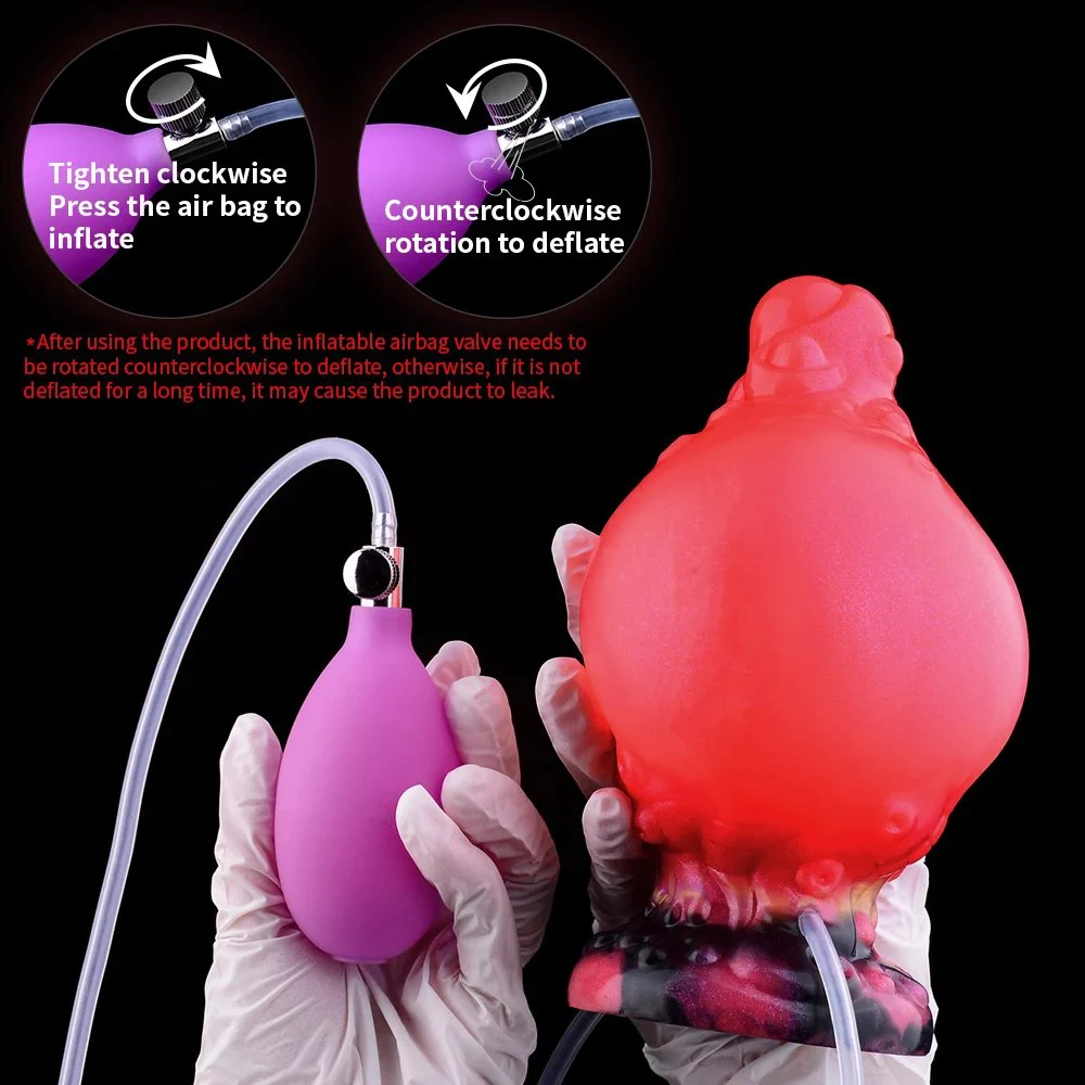 Fantasy Series Inflatable Anal Plug Silicone Anal Plug Set Multi-purpose Inflatable Squirting Suction Cup Dildo