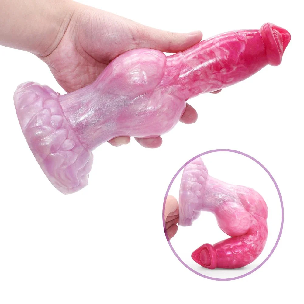 Color Rubber Large Size Dildo Top Customized Dog Knot Penis Dildo Soft Sex Toys Designed for Women Men