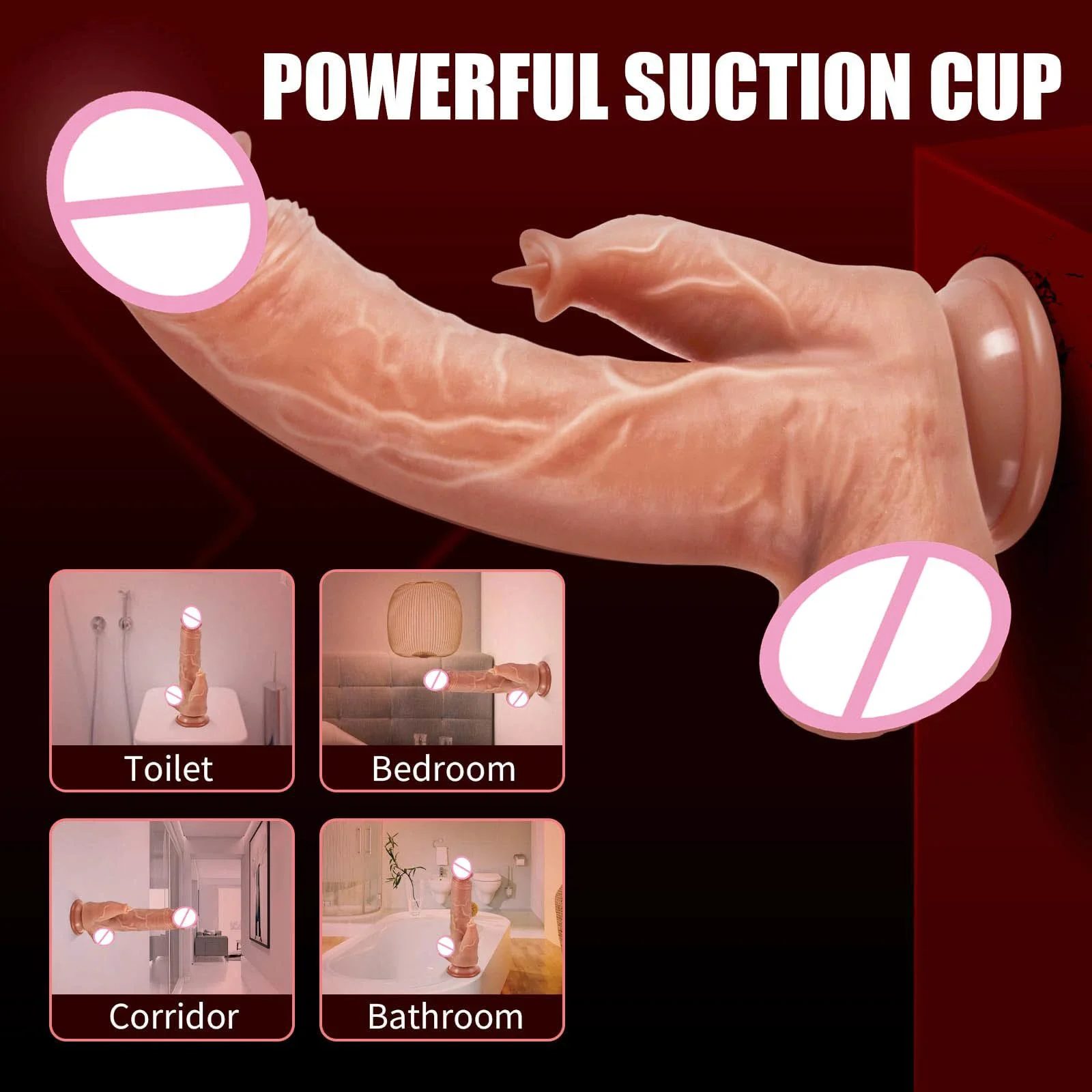 Remote Control Adult Sex Toy Anal Clit G-Spot Stimulation Heating Vibrating Thrusting Realistic Dildo Licking Vibrator for Women