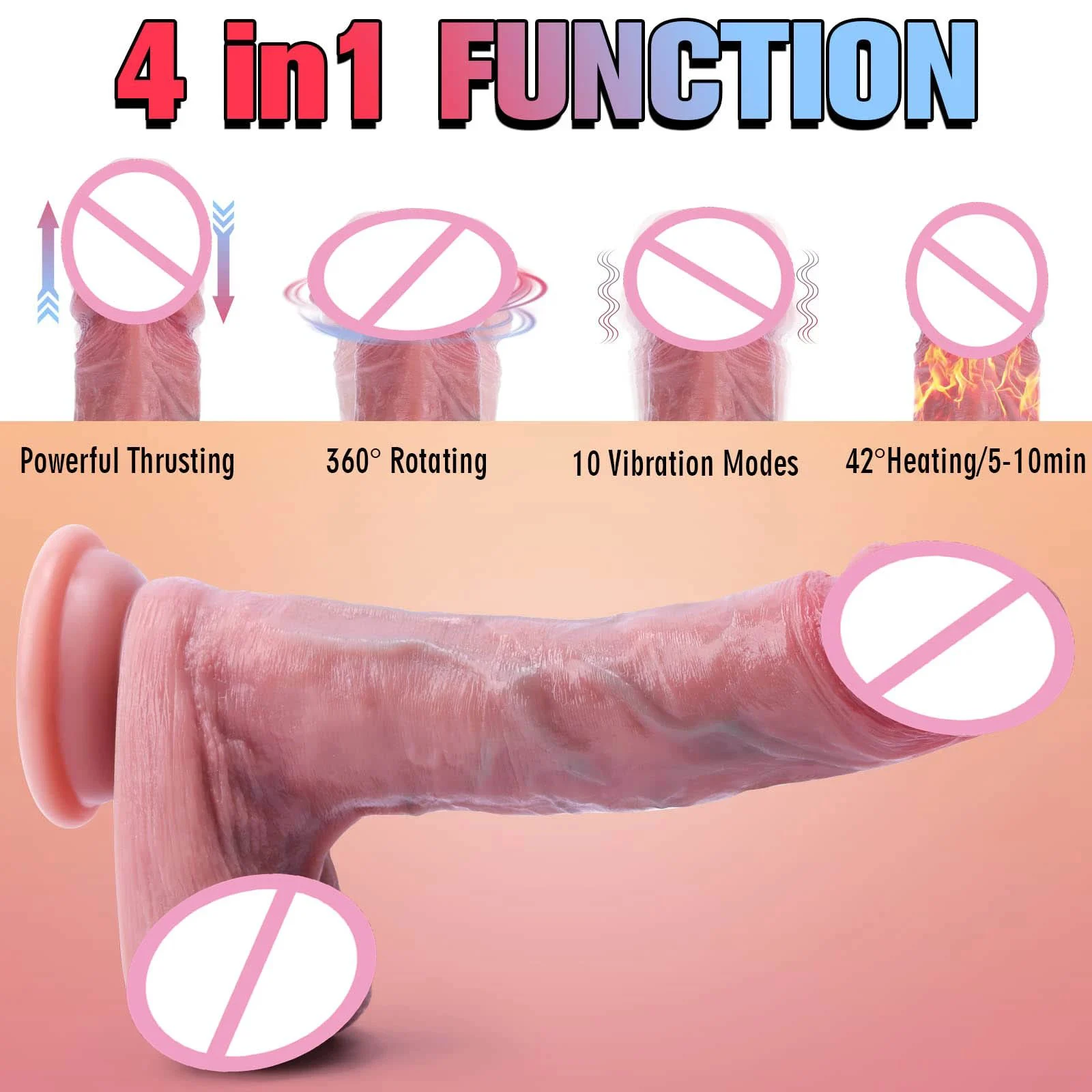Liquid Silicone Vibrating Heating Dildo Stimulator G-spot Clitoral Anal Massager Thrusting Realistic Dildo Vibrator for Women
