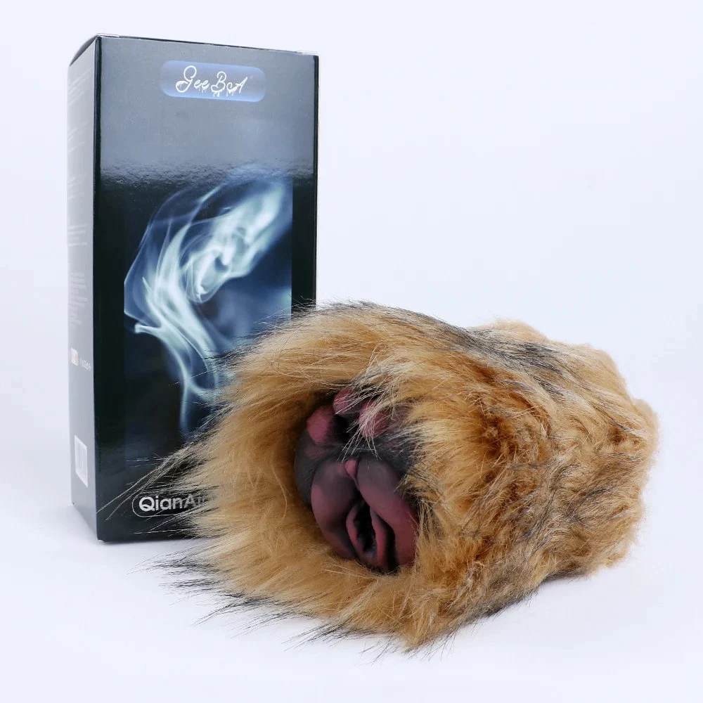 Fantasy Velvet Cat Plush Monster Pussy Simulation Soft Tight Liquid Silicone Male Masturbation Cup Adult Sex Toy