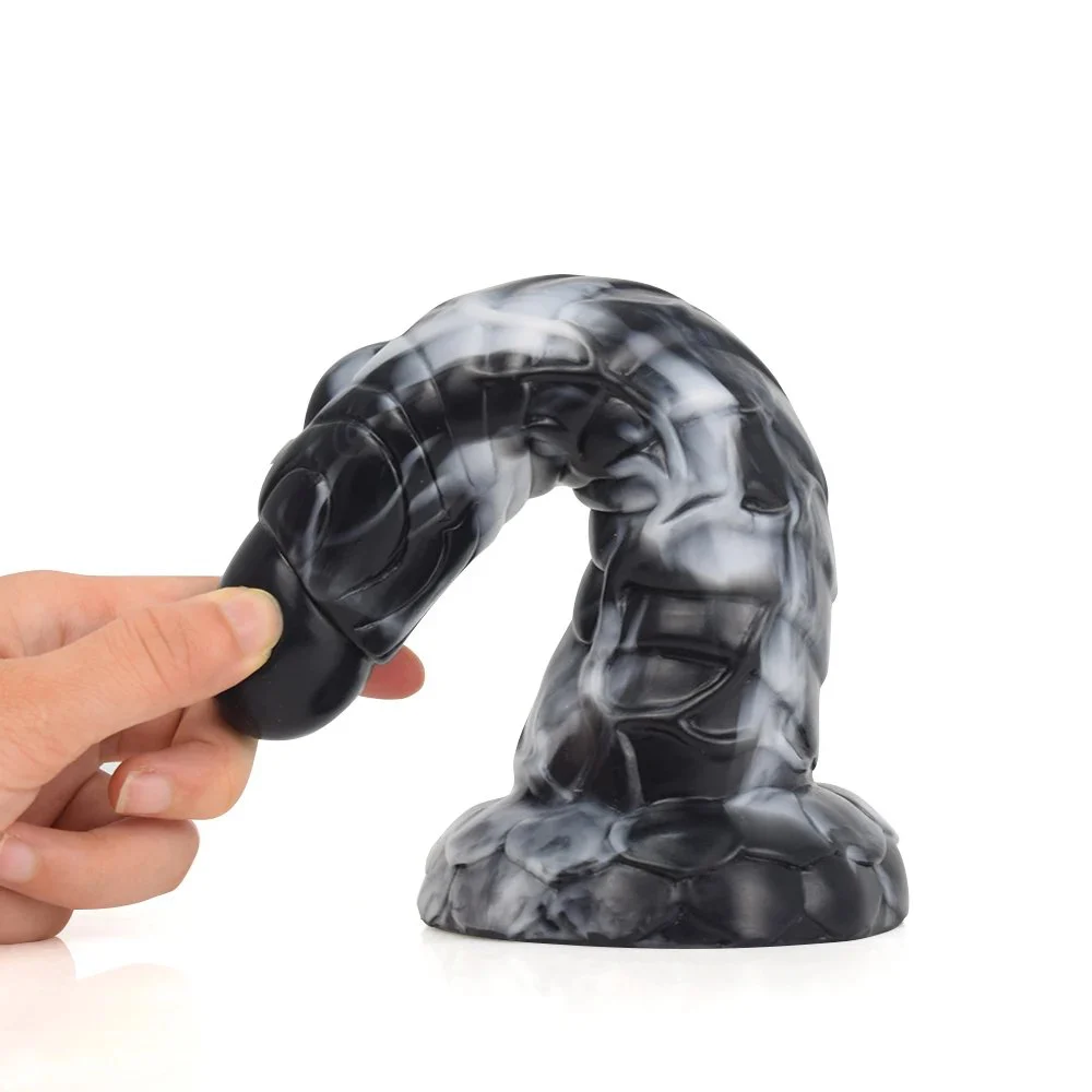 Colorful Artistic God Beast Lifelike Snake Dildo Rubber Sex Toy Lesbian Handjob Penis for Vagina Pussy Massage Wand
