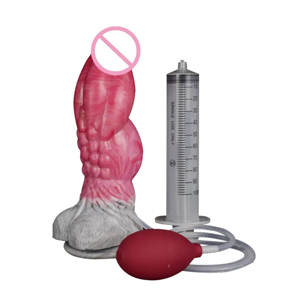 Ejaculating Huge Knot Dildo Squirting Function Anal Plug With Suction Cup Silicone Fantasy Dildo Animal Ejaculating Penis
