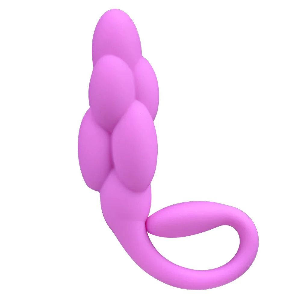 Liquid Silicone Little Tail Vibrator Anal Plug Female Vaginal Stimulation G Point Massage Sex Toy for Woman