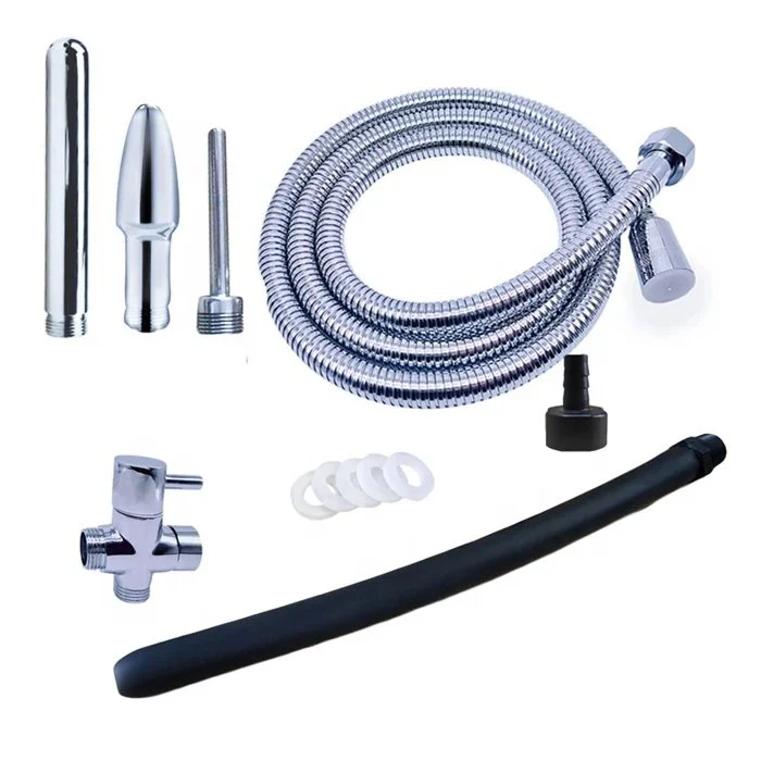 Anal Douche Household Shower Adapter Metal Shower Enema for Anal Vaginal Cleaning