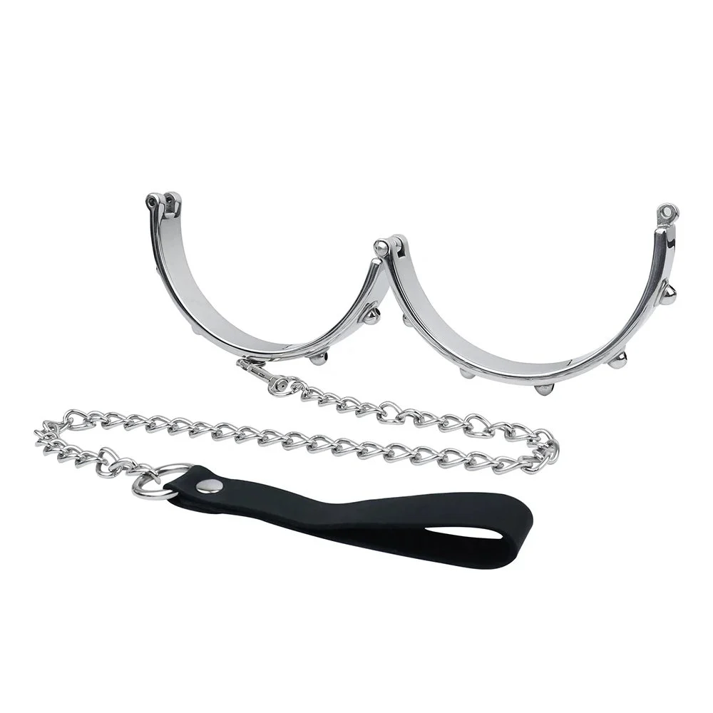 Metal Punk Sex Toy Collar Chain Submissive Collar and Leash Bondage Metal Neck Collar for Man Woman Pleasure Games