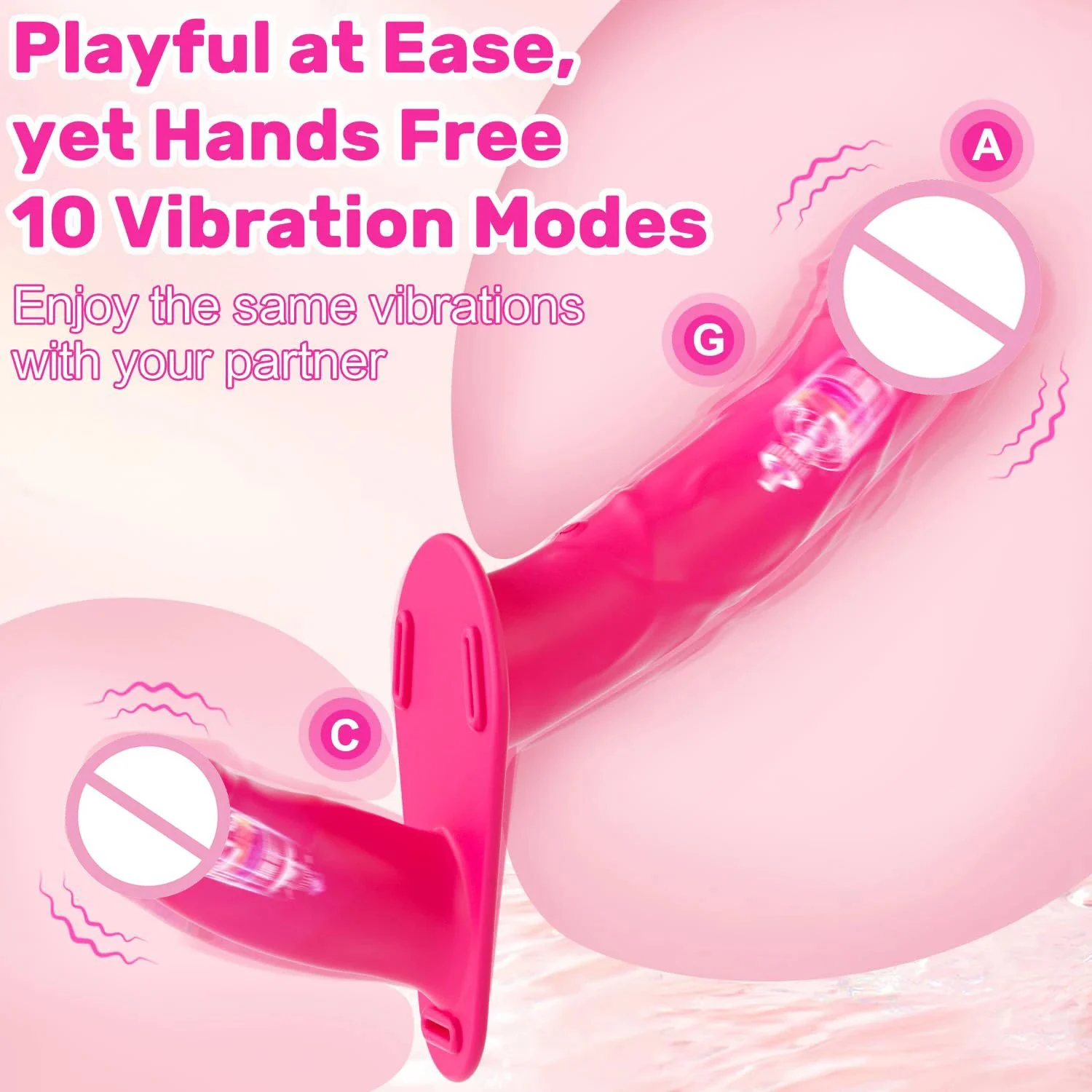 Remote Control G-Spot Clitoral Stimulation Double-Ended Wearable Adjustable Harness Strap-On Dildo Vibrator for Women Lesbian