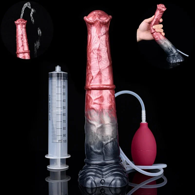 Fantasy Ejaculation Horse Dildo Spray Liquid Penis Huge Thick Dildo alien Cock with Suction Cup