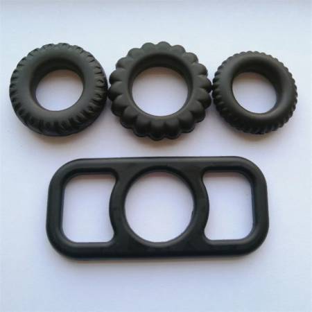 Pack of 4 Silicone Rooster Penis Rings for Men Enhancing Orgasm and Erection Sex Toys