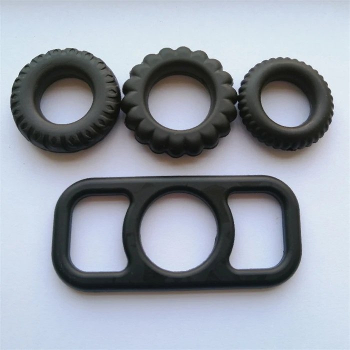 Pack of 4 Silicone Rooster Penis Rings for Men Enhancing Orgasm and Erection Sex Toys