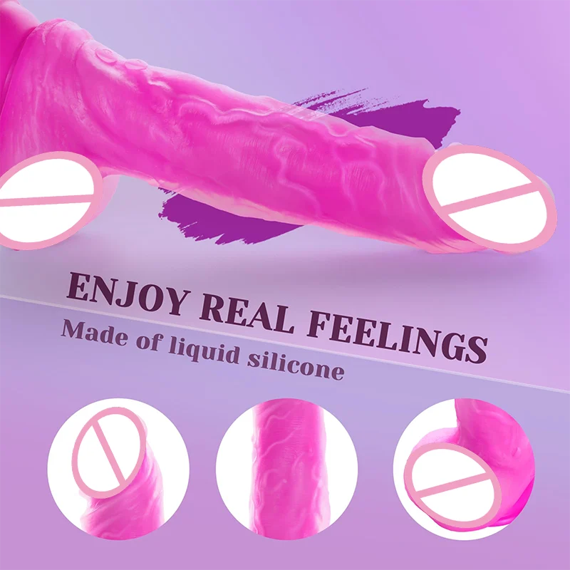 Remote Control Lifelike Warming Moving Realistic Silicone Dildo Heating Function Automatic Thrusting Dildo Vibrator for Women