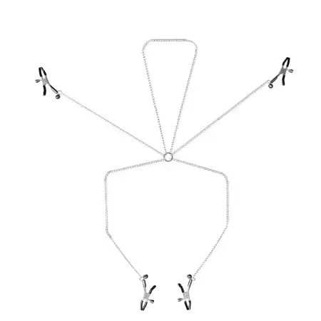 Sex Slaves Stainless Steel Metal Chain Nipple Milk Clips Breast Clip Nipple Clamps Sex Toys Clitoris Pincher