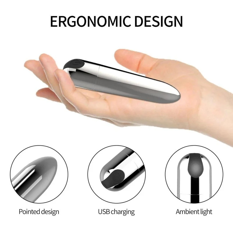 USB Rechargeable 10-Speed Vibrating Bullet Vibrator for Women with Clitoral & G-Spot Stimulation