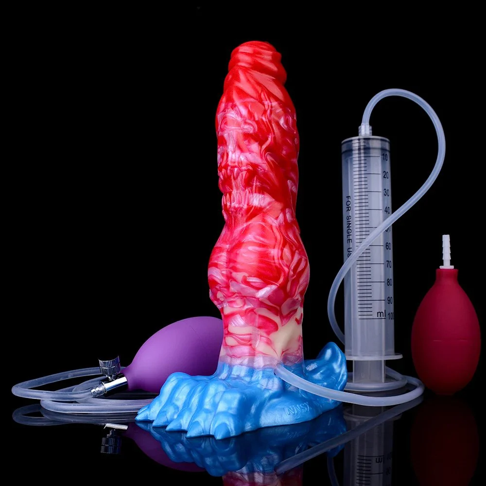 Fantasy Dragon Dildo New Silicone Soft Inflatable Water Spray Simulated Intercourse Dildo Gay Adult Anal Plug Penis Sex Toy