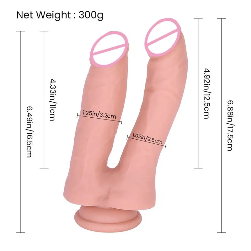 Silicone Big Huge Penis Stimulation Anal Vaginal Women Lesbian Sex Toys Double Penetration Dildo With Suction Cup