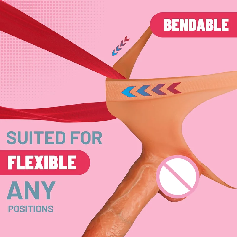 High Elasticity Realistic Wearable Dildos Silicone Strap on Dildo with Solid Dick for Lesbian Couple