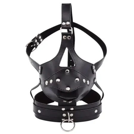 Bondage Black Hood Head Covering Mouth Plug Dildo Adult Products Headgear Sex Couples Other Sex Toys Couple Bondage
