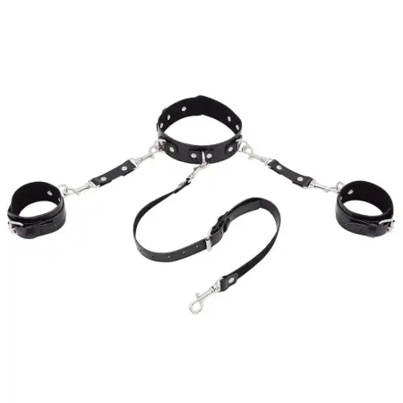 Bondage Hands Neck Connected Adult Sex Toy Leather Handcuffs Collar Other Sex Toy
